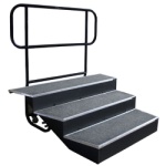 3-step 6' Concert Choir Riser w/ Back Rail - #CCR3BR