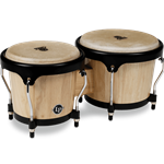 Latin Percussion Aspire Wood Bongos - Natural with Black Hardware