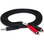 Hosa CMR-210 Stereo Breakout Cable - 3.5mm TRS Male to Left and Right RCA Male - 10 foot