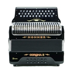 Hohner Corona II Xtreme Diatonic Accordion - Keys of G/C/F - Jet Black