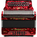 Hohner Corona II Xtreme Diatonic Accordion - Keys of G/C/F - Pearl Red