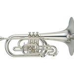 Melhart MMM220GS Marching Mellophone With Gold BrassBell - Silver Plated