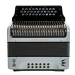 Hohner Corona C-II GCF Diatonic Accordion - Silver Rainbow