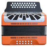 Hohner Compadre Diatonic Accordion - Keys of G/C/F - Orange