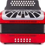 Hohner Compadre Diatonic Accordion - Keys of G/C/F - Red