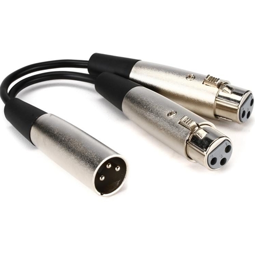 Hosa XLR3M to Dual XLR3F Y Cable