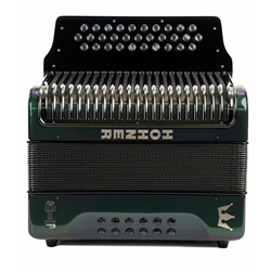 Hohner Corona C-II FBE Diatonic Accordion - Green to Gold