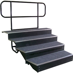 4-step 6'8" Concert Choir Riser w/ Back Rail