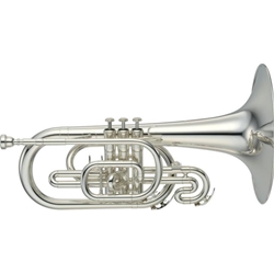 Melhart MMM220GS Marching Mellophone With Gold BrassBell - Silver Plated