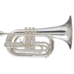 Melhart MMB3301GS Marching Baritone Silver Plate w/Gold Brass Bell