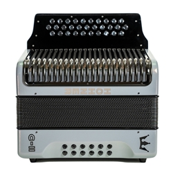 Hohner Corona C-II GCF Diatonic Accordion - Silver Rainbow