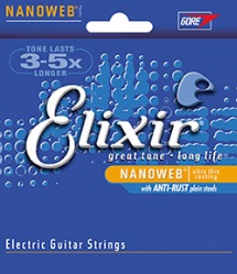 Elixir 16542 Electric Nickel Plated Steel with NANOWEB® Coating .010-.046