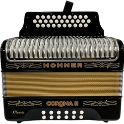 Hohner  Corona II Classic EAD Accordion in Jet Black Finish